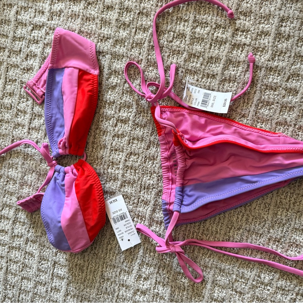 PacSun Pink and Purple Bikini Set